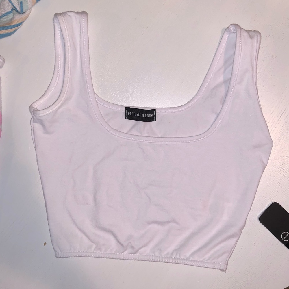 Pretty little thing white crop top